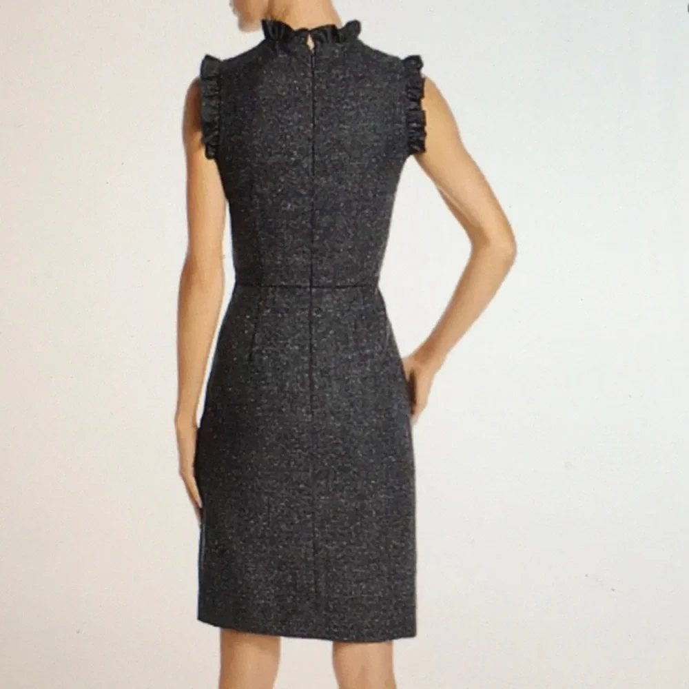 Rebecca Taylor Ruffled Herringbone Dress - Picture 4 of 11